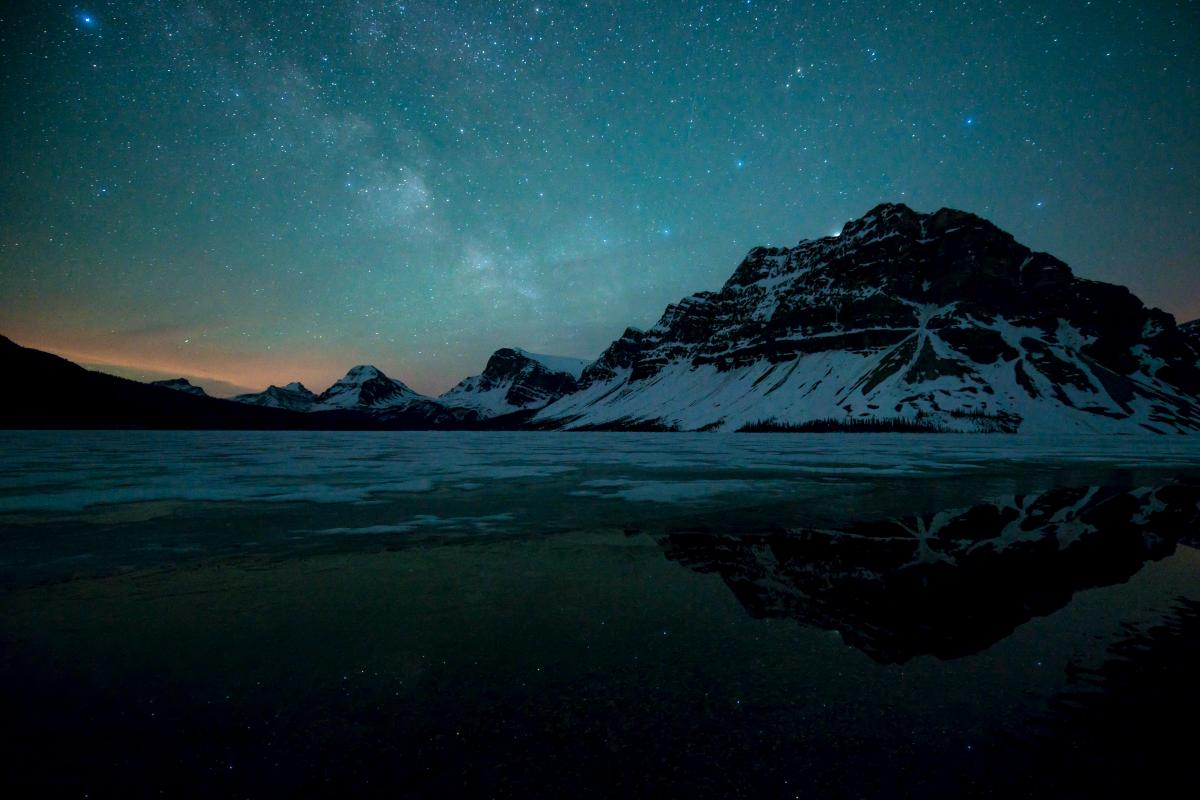 Milky Way Over A Thawing Bow Lake